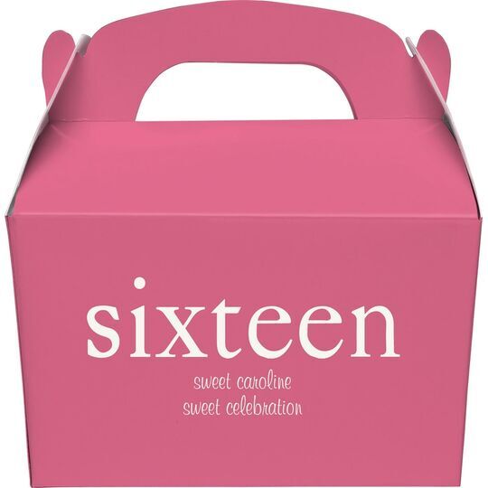 Big Number Sixteen Gable Favor Boxes